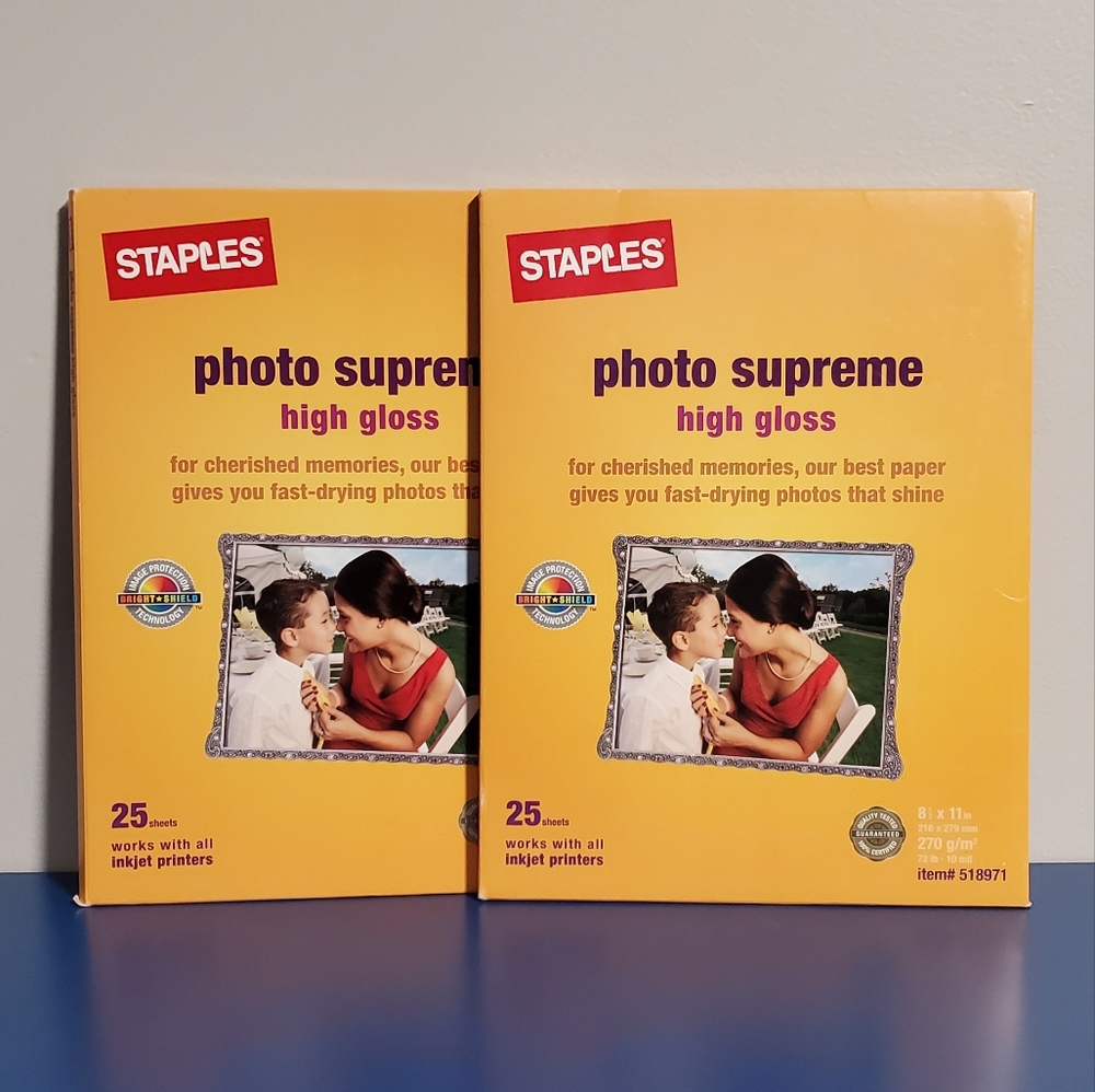 2pk. Staples Photo Supreme High Gloss Paper